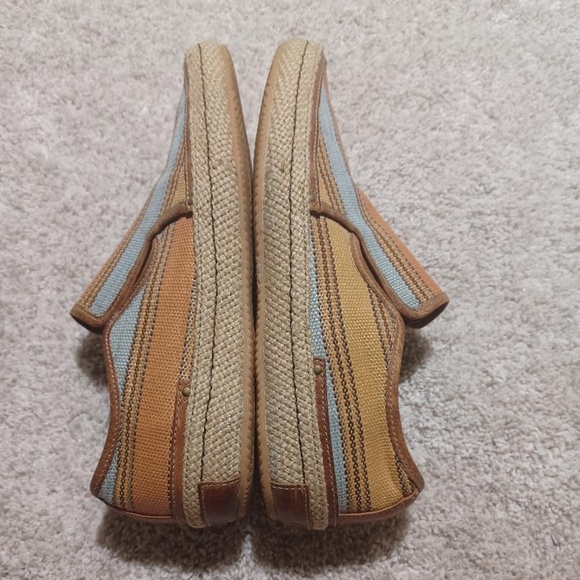 COLE HAAN Men\'s Striped Canvas & Leather Slip On Shoes